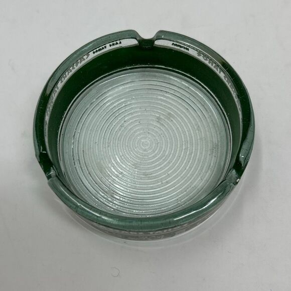 Vtg Caesars Tahoe Casino Ashtray Clear Green Greek Character Images Lake Nevada - Picture 4 of 6